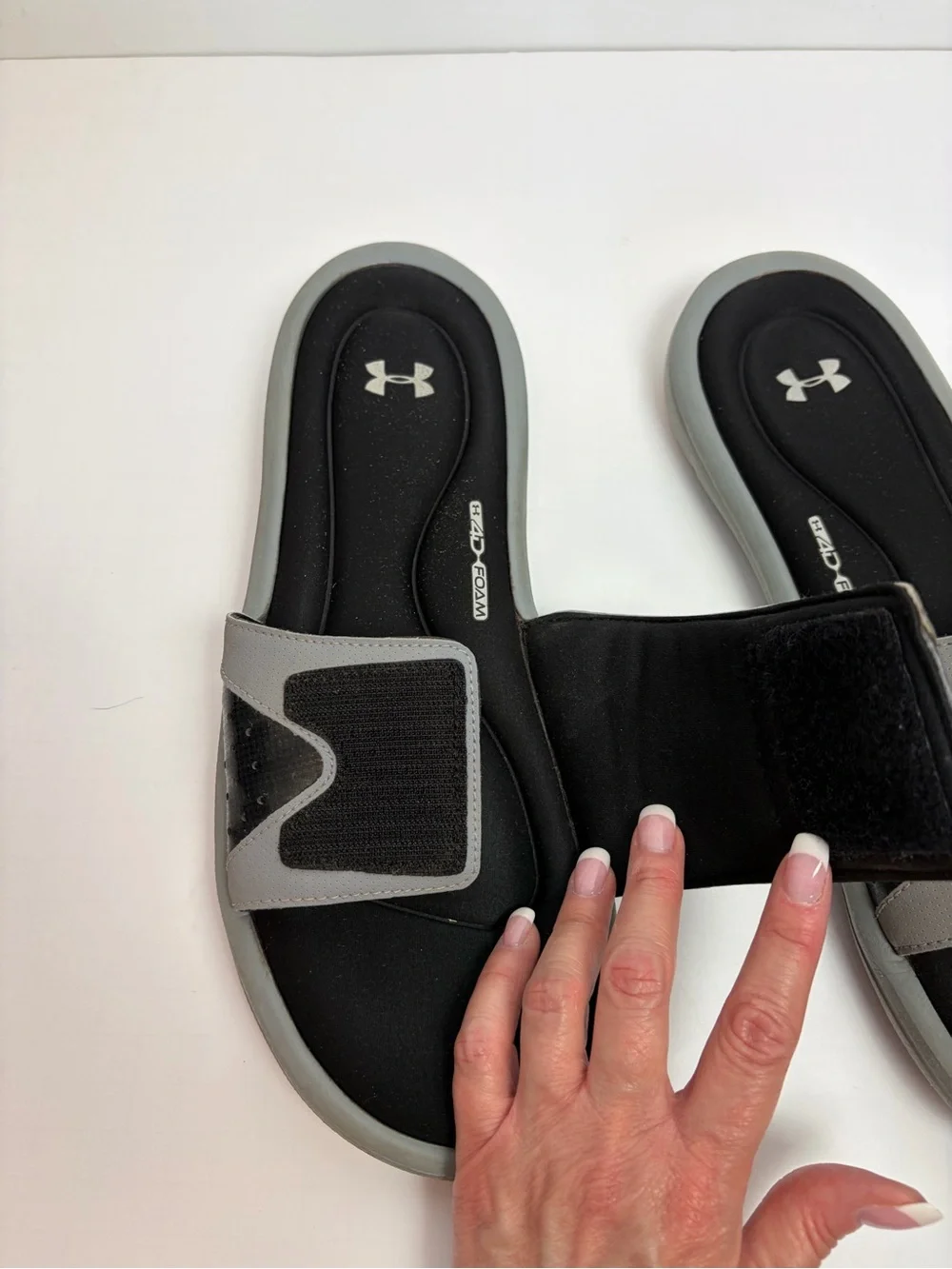 Under Armour Grey & Black Slide Sandals